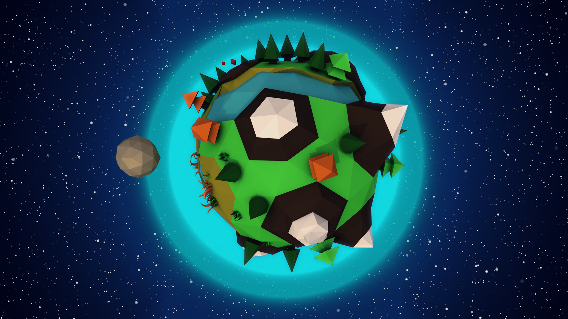 Low Poly Planet 3D - student project