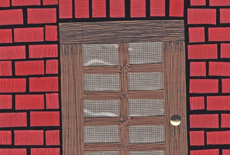 cardboard front door