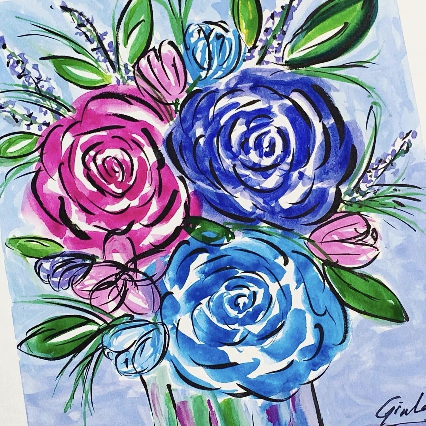Gouache Floral Bouquet - student project