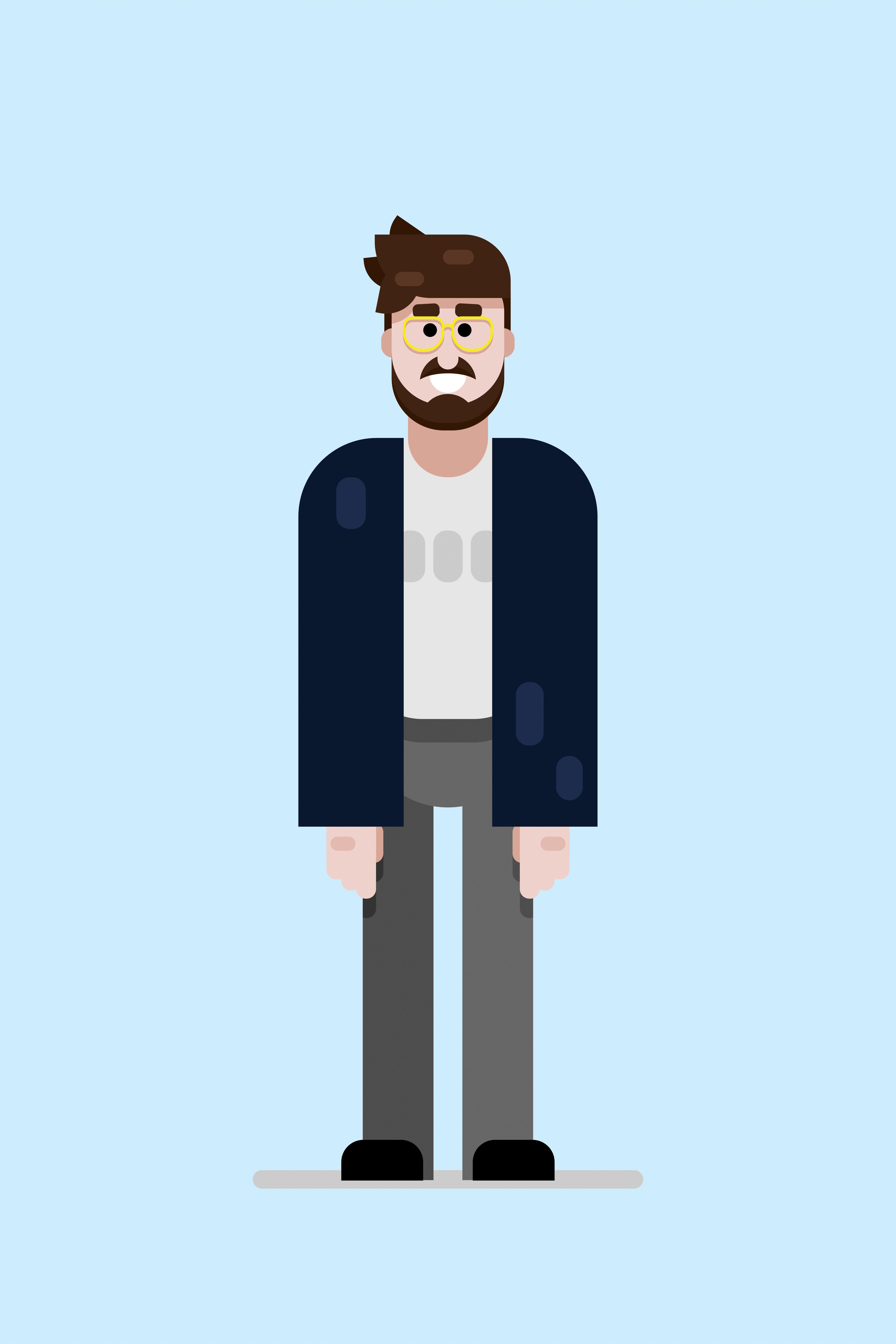 Beard and glasses - student project