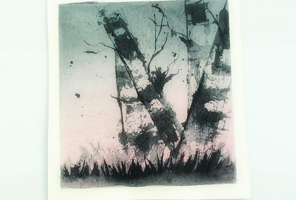Watercolor Birch trees - student project