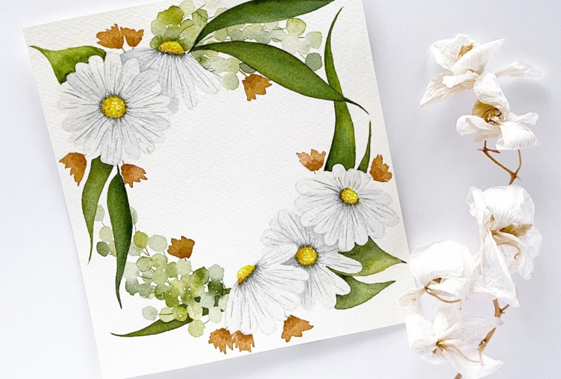Watercolor Daisies