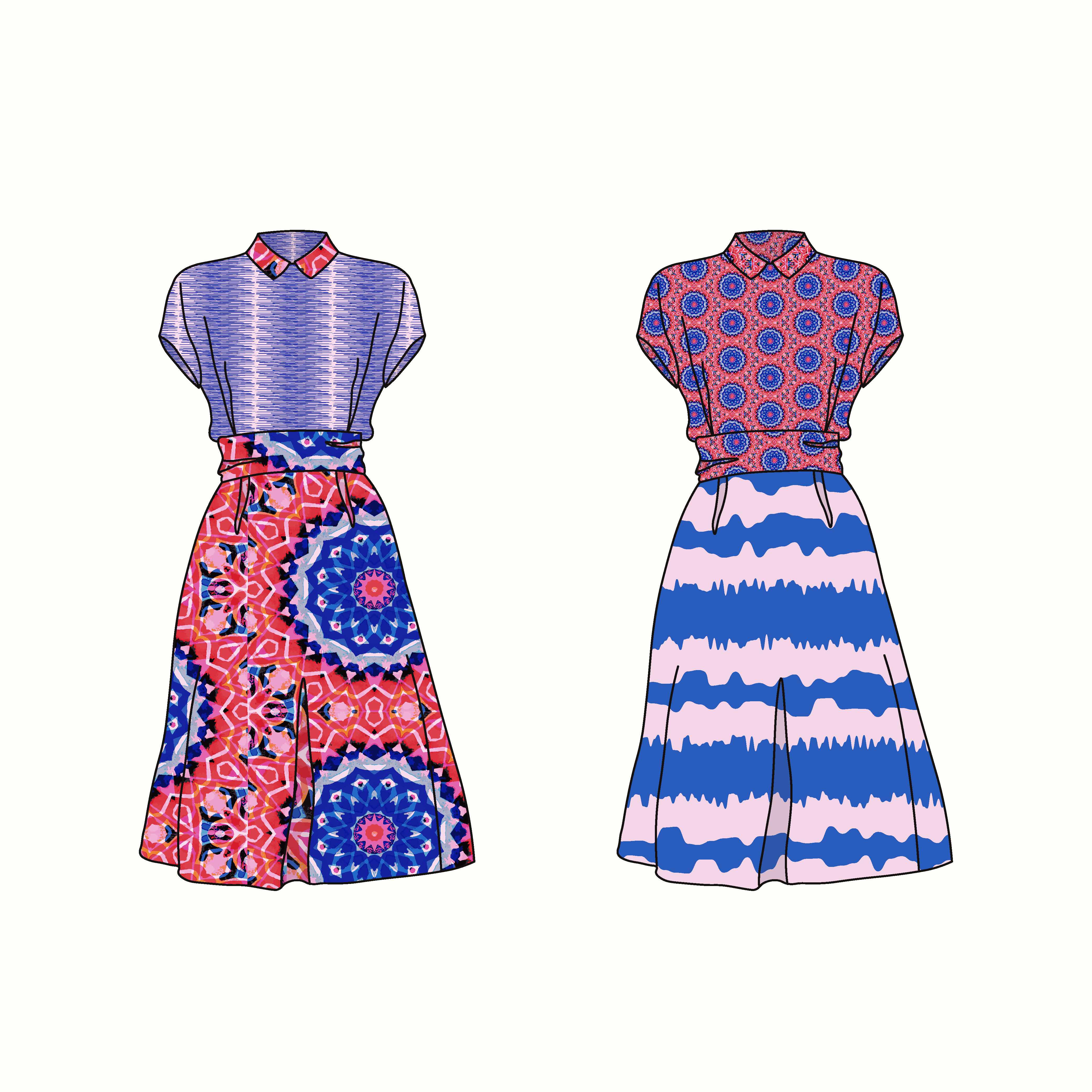 Mandala Skirt & Shirt