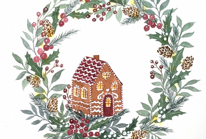 gingerbread house wreath