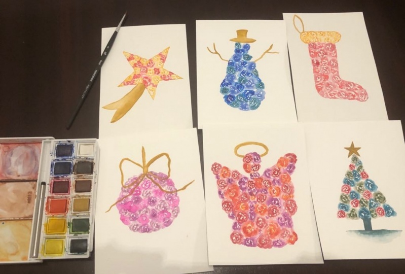 Christmas Floral Silhouettes; great Christmas cards!