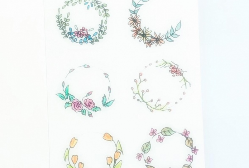 Doodled wreaths