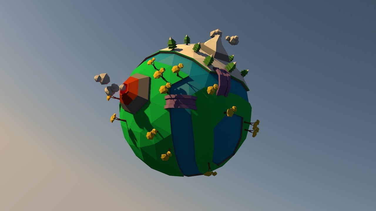 Low Poly Planet - student project