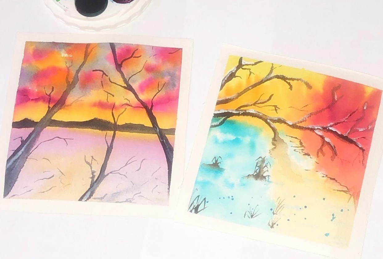 Dramatic winter painting - student project