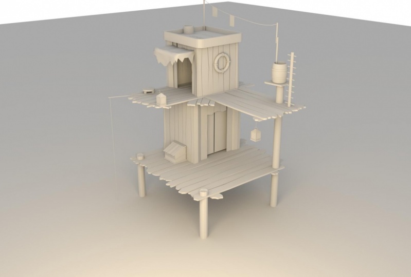 Low Poly Fishing  House