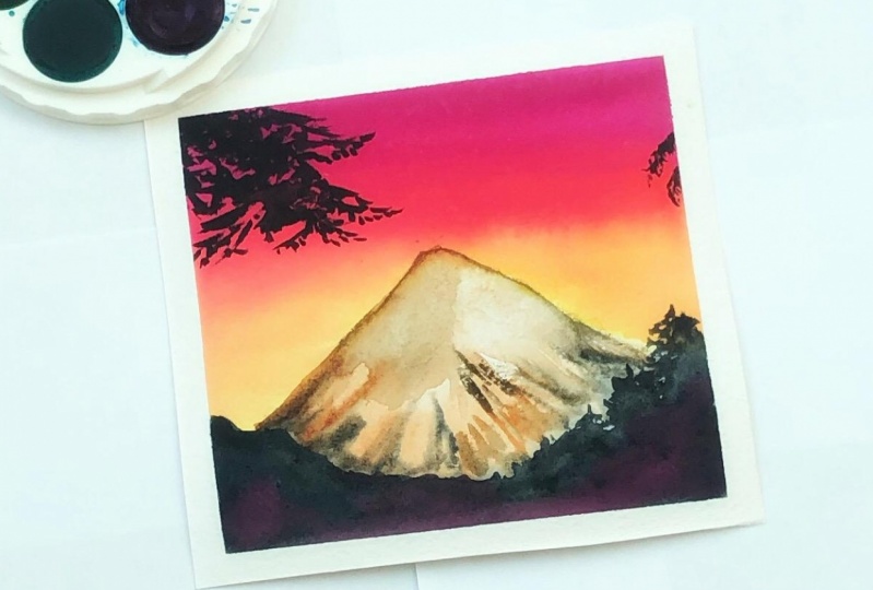 Watercolor mountain