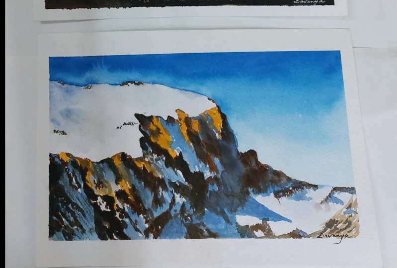 3 Mountains in Watercolor