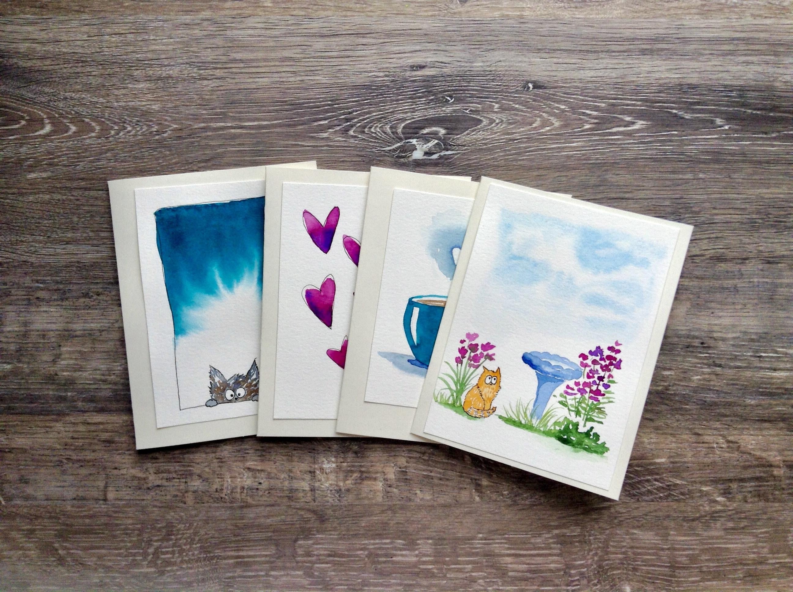Watercolour Card Gift Set - student project