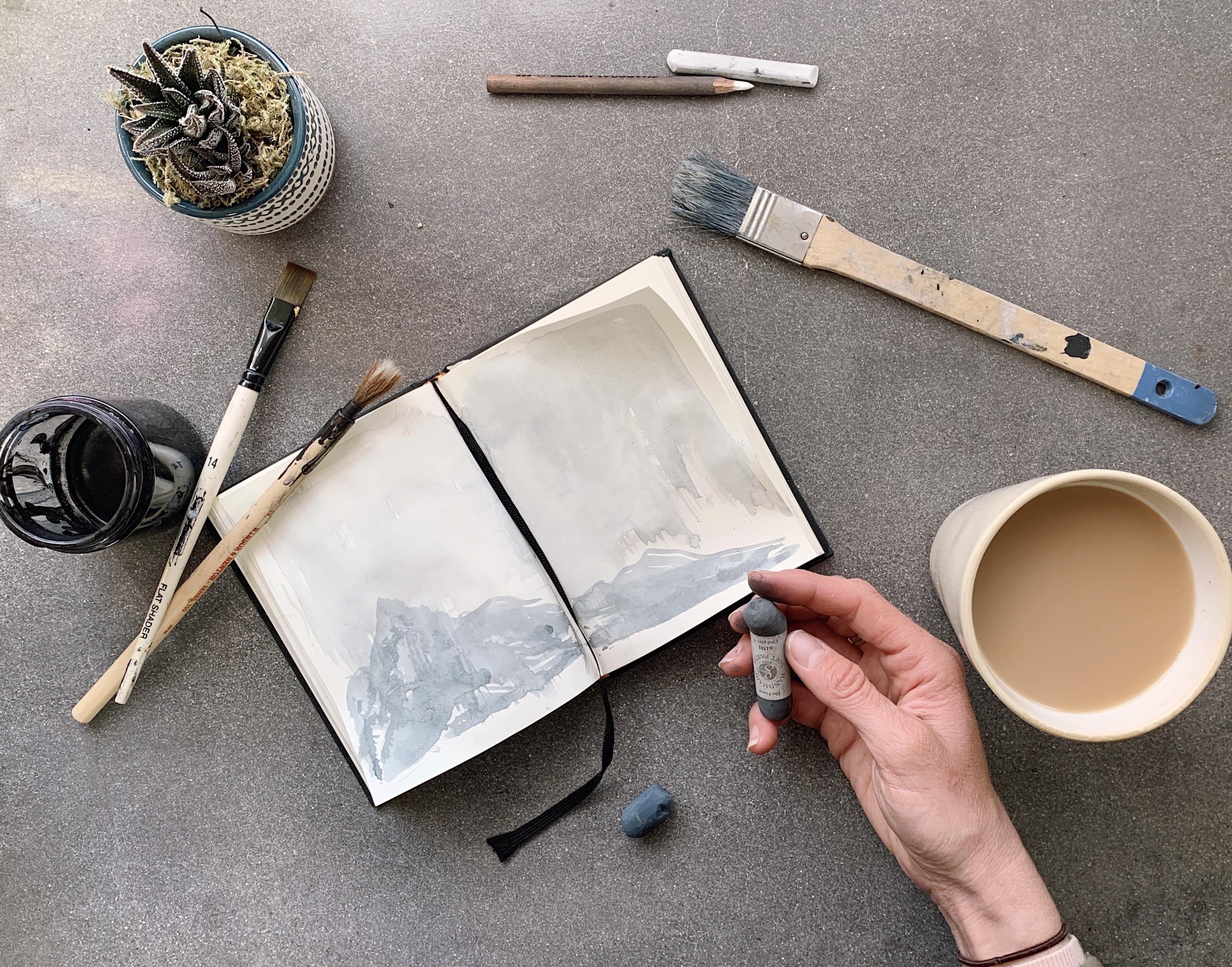 Sketchbook Flat Lay - student project