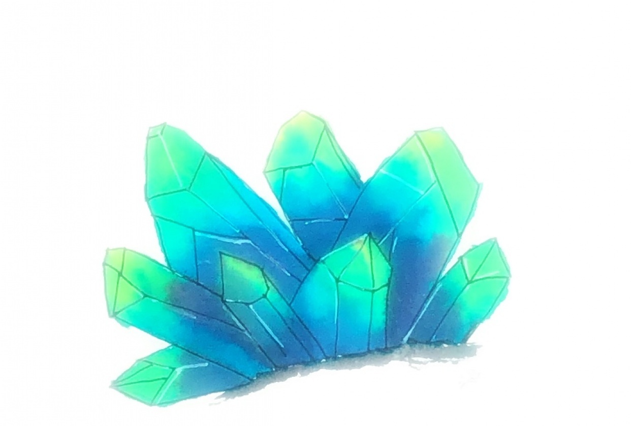 Watercolor crystals - student project