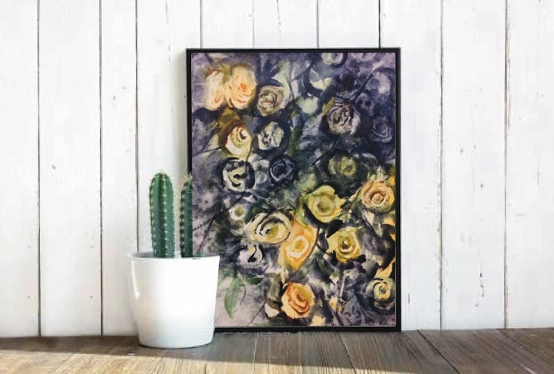 Cling wrap negative painting