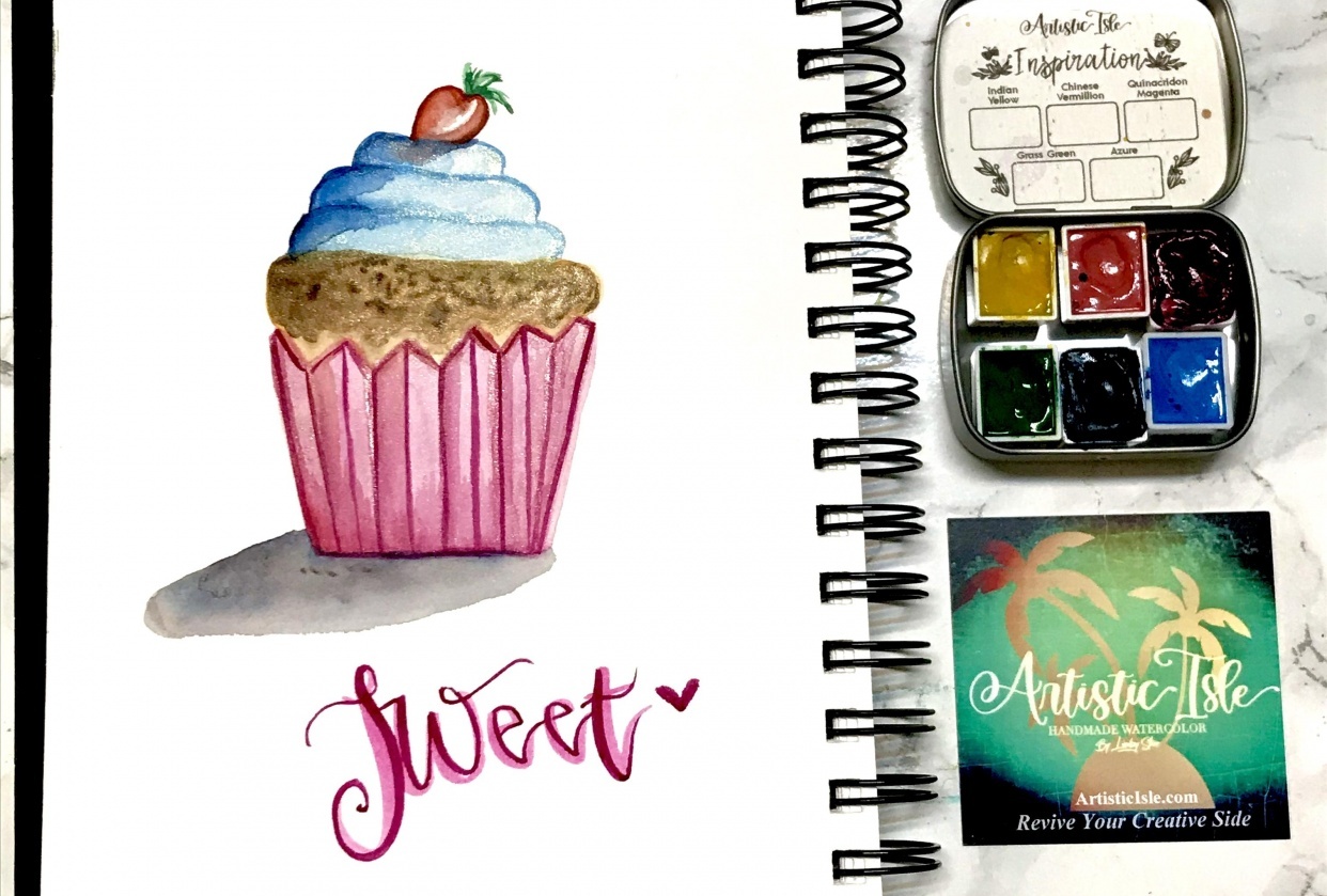 Sweet cupcake with naphthal red - student project