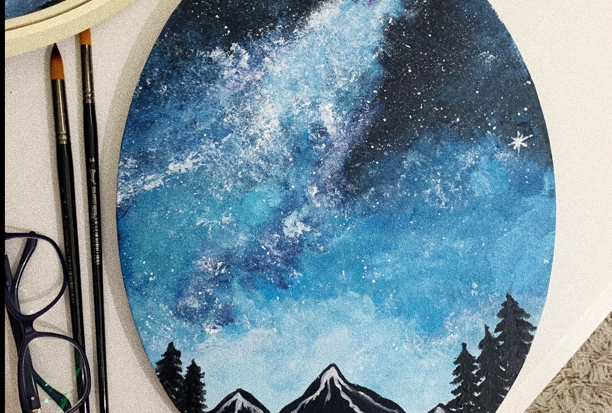 Acrylic night sky - student project