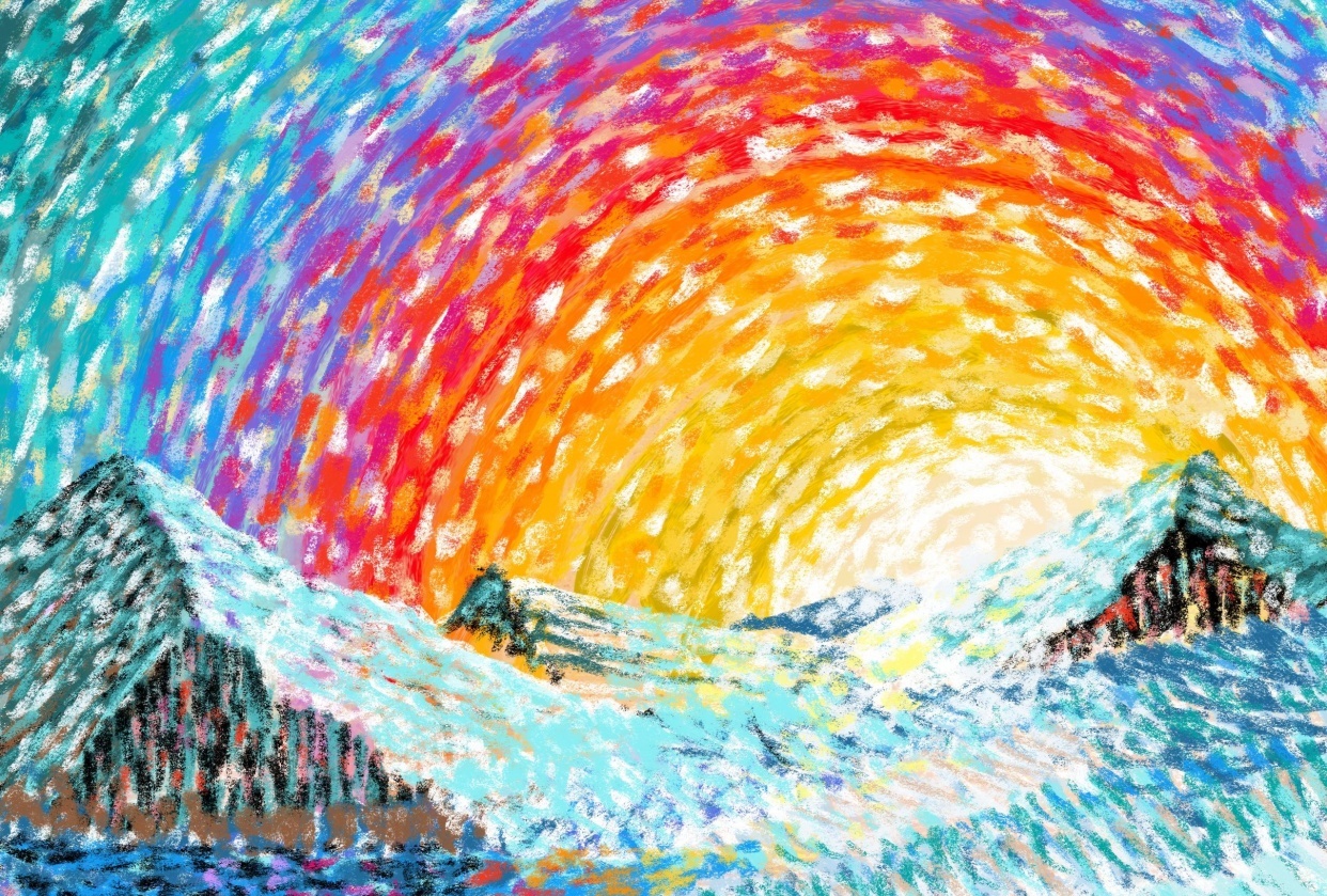 Mountain Sunset - student project