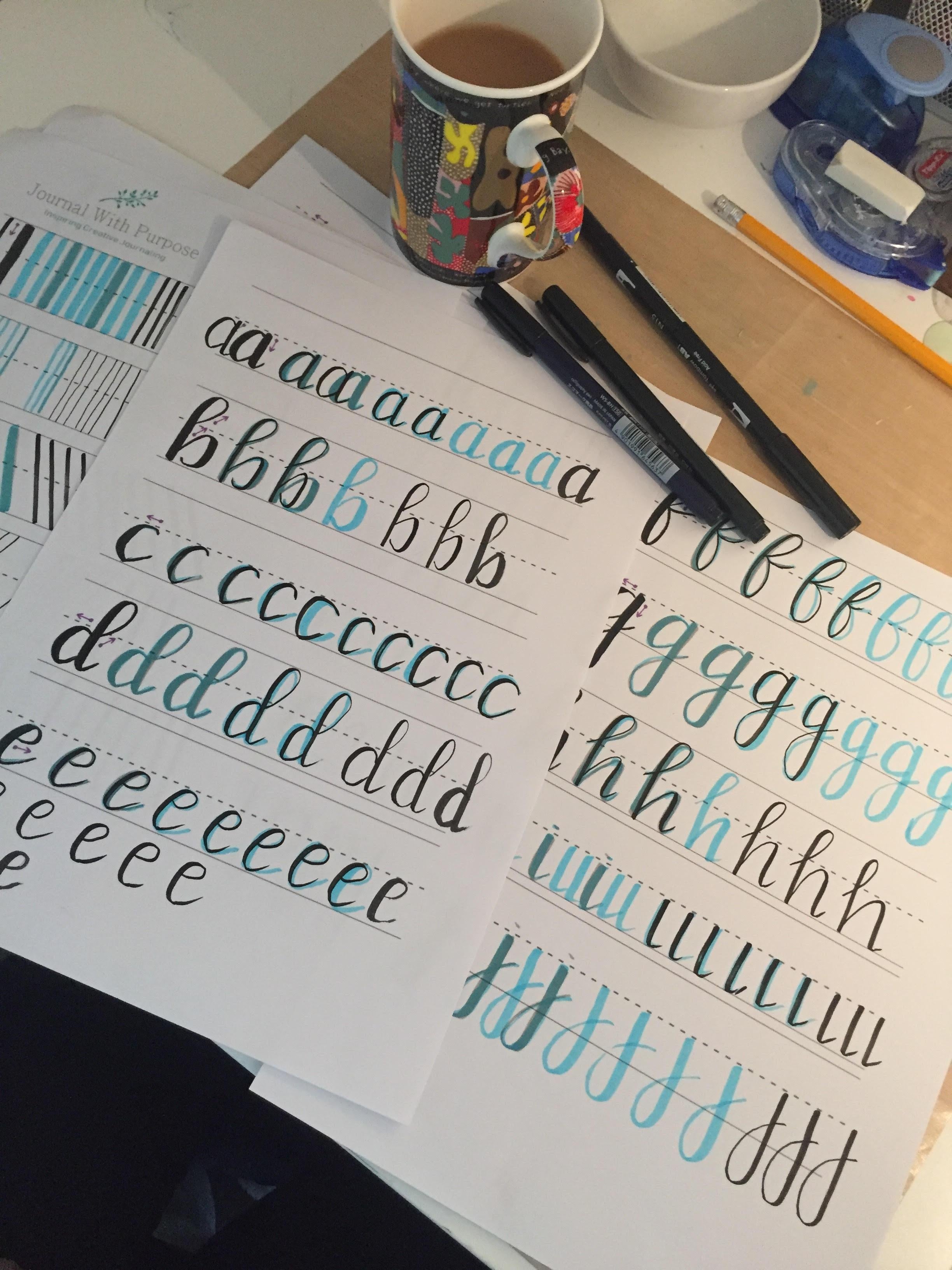 Brush lettering practice - student project