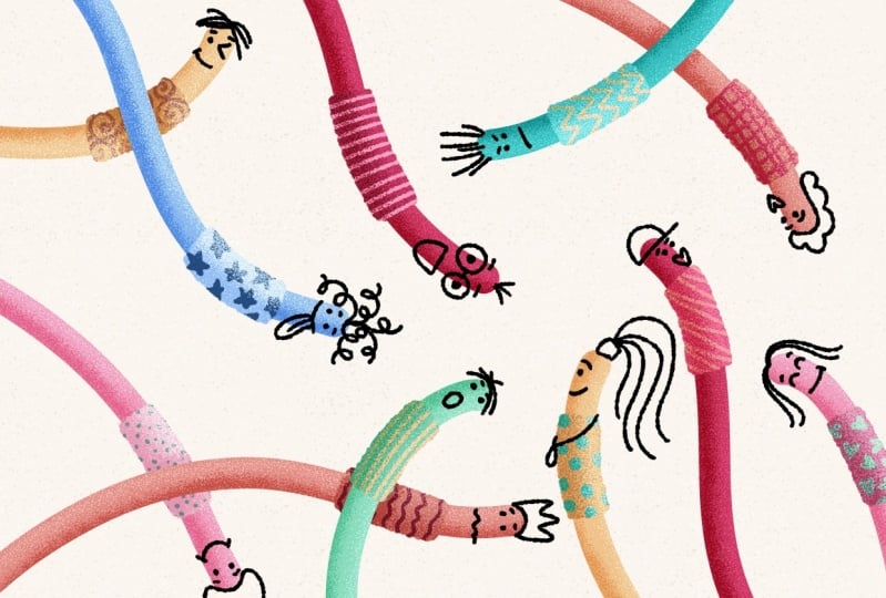 My worms (practicing illustrating faces)