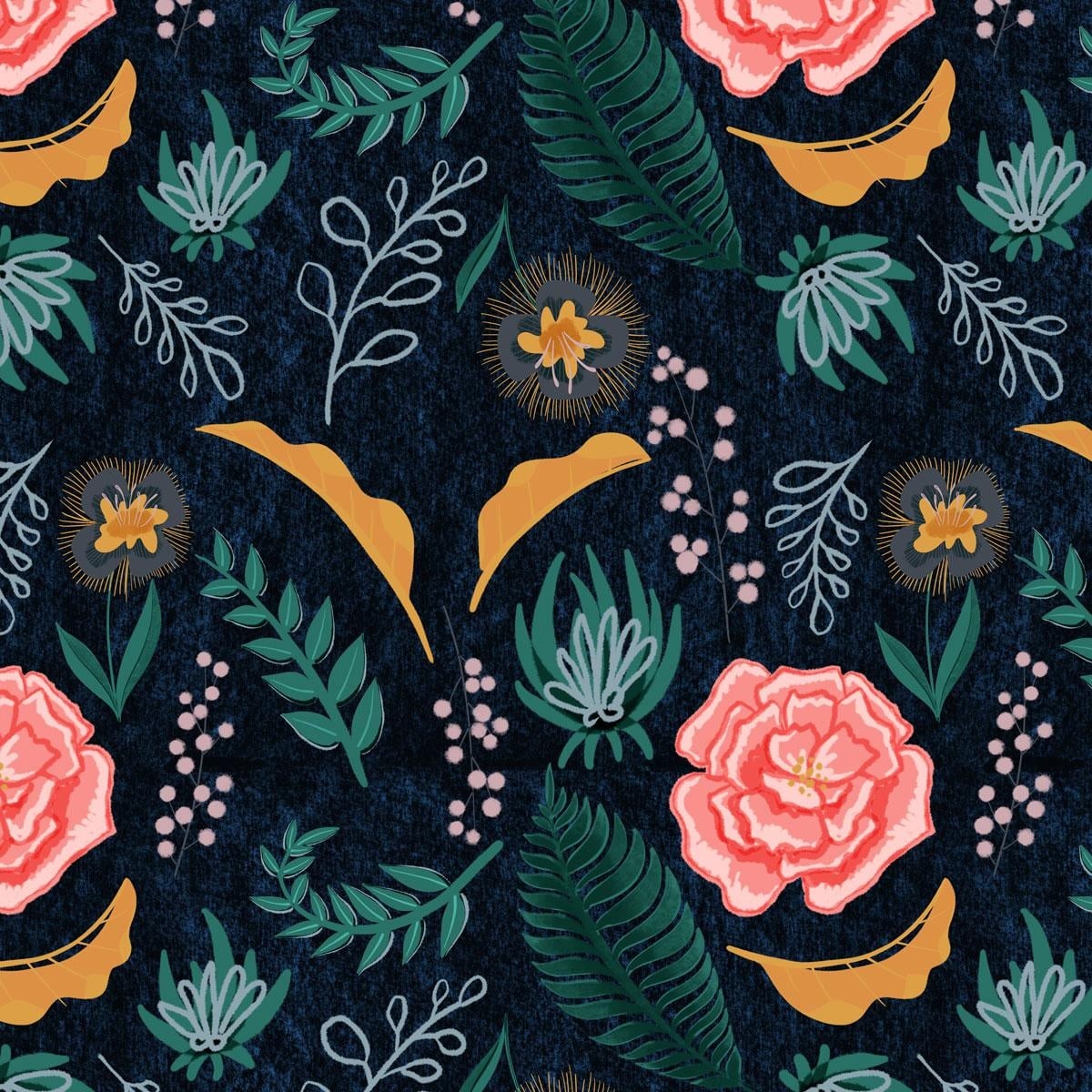 Quick Floral Repeat - student project