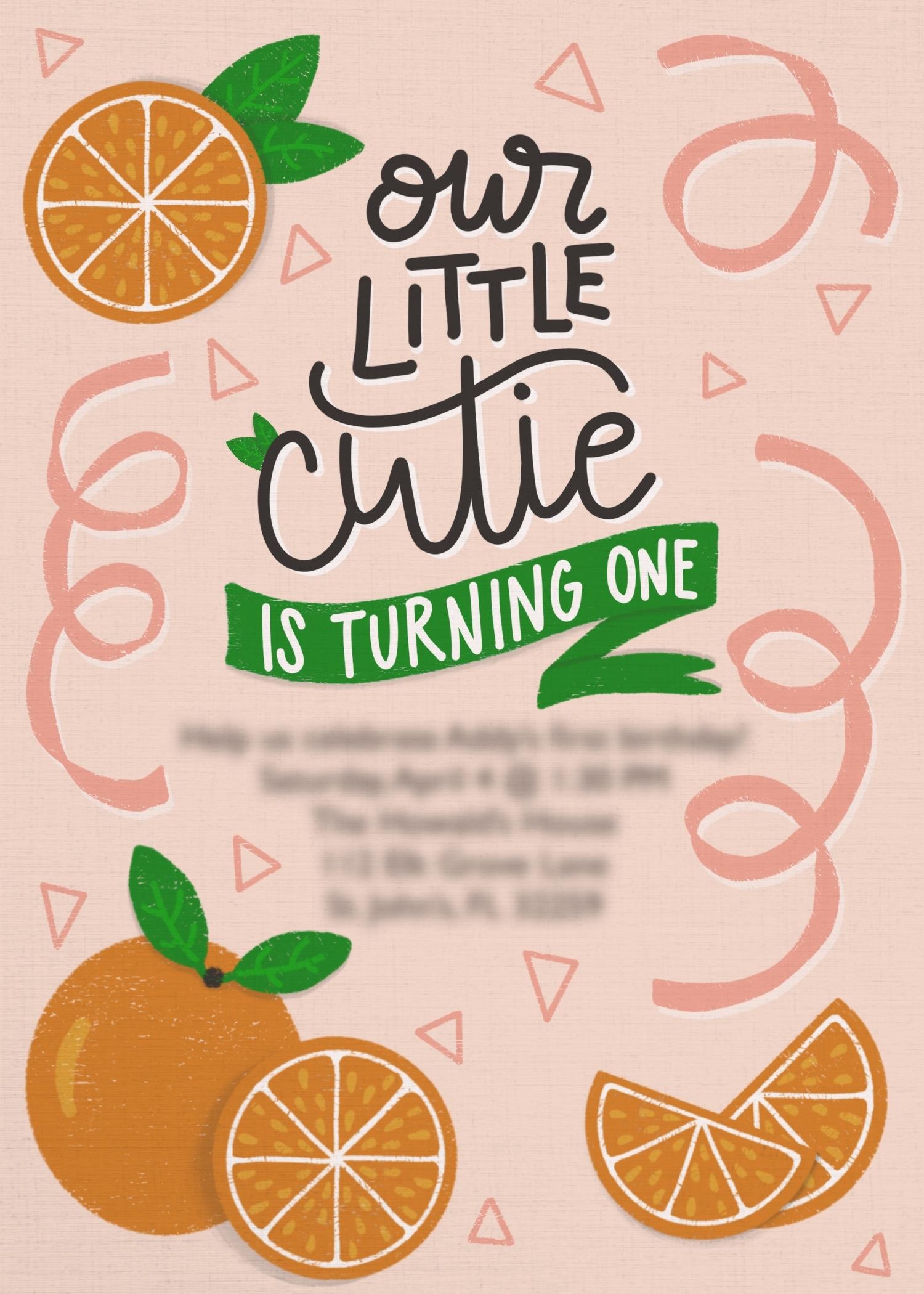 First Birthday Invite - student project