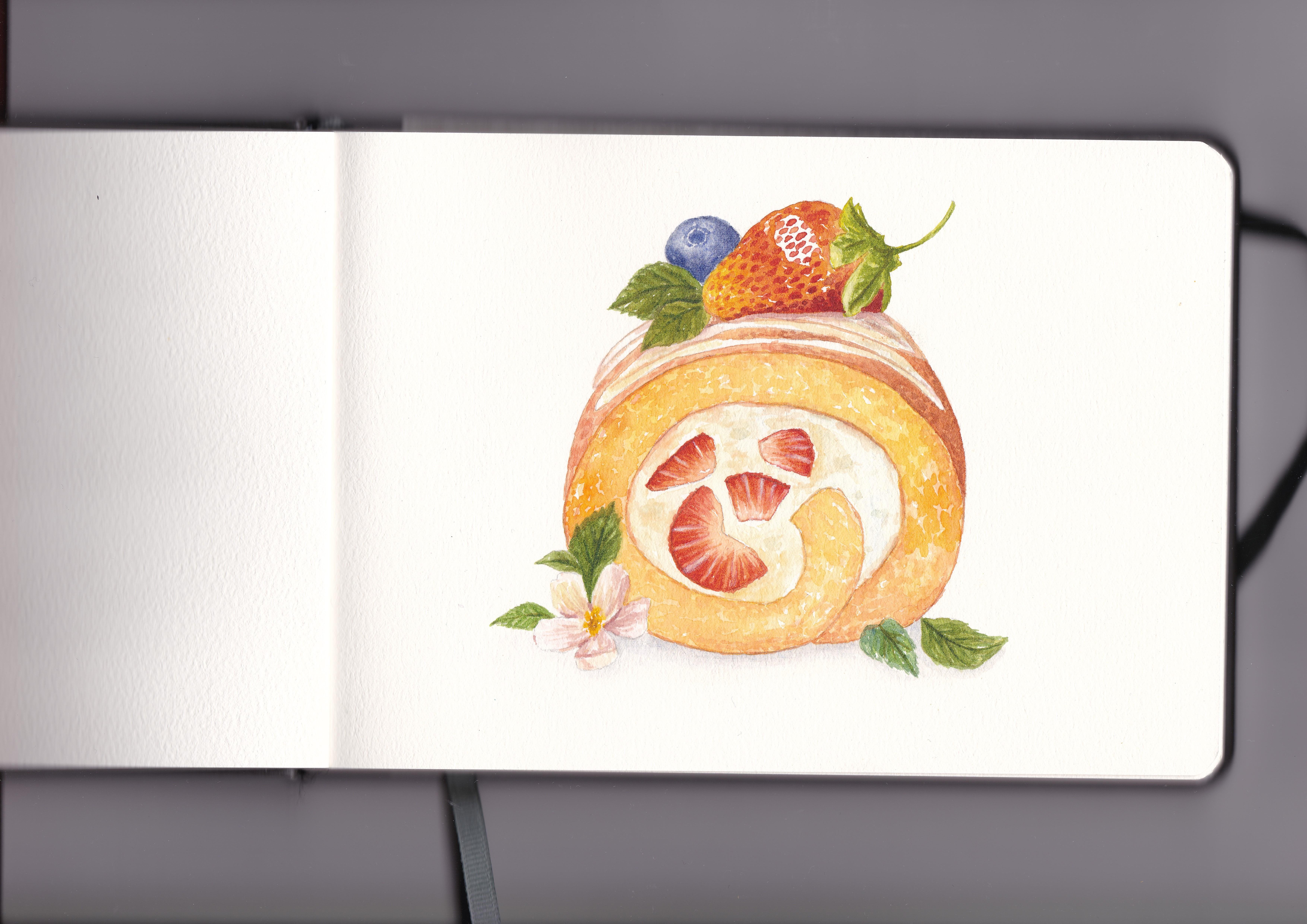 Strawberry Swiss Roll - student project