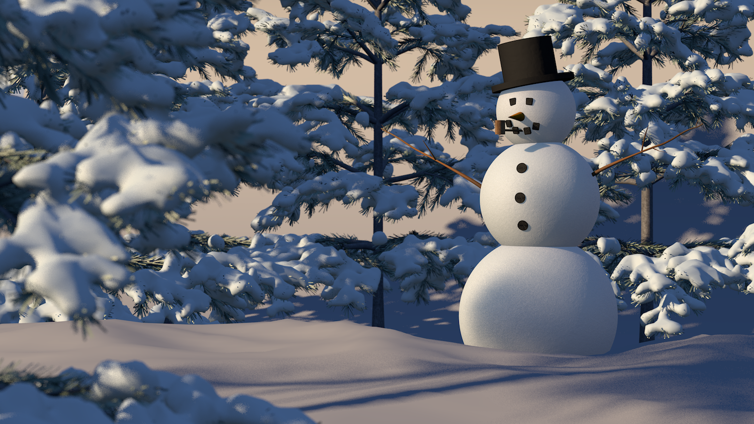 Snowman Render - student project