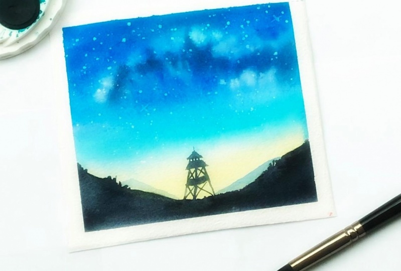 Watercolor Milky Way
