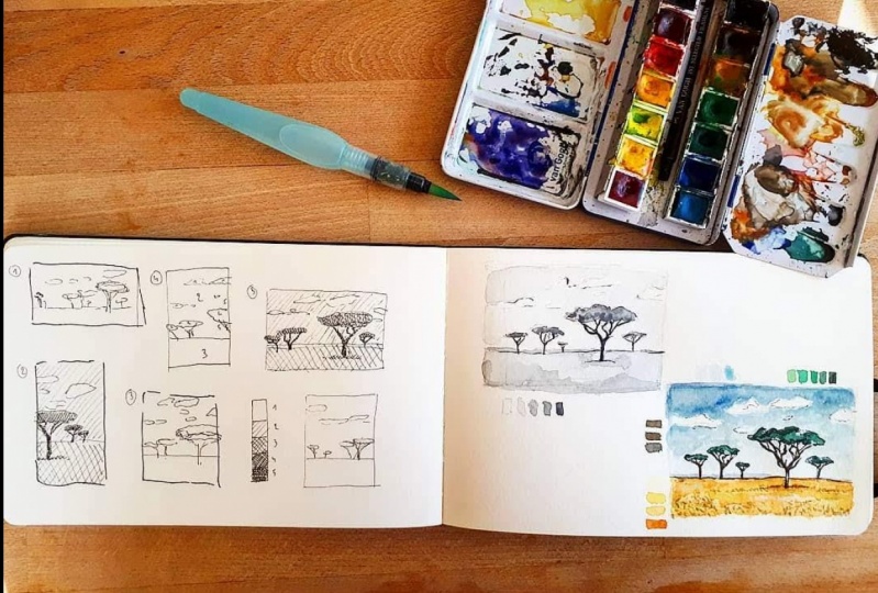 landscape sketching