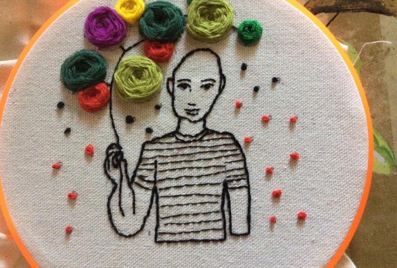 practice back stitch, woven wheel, and french knot