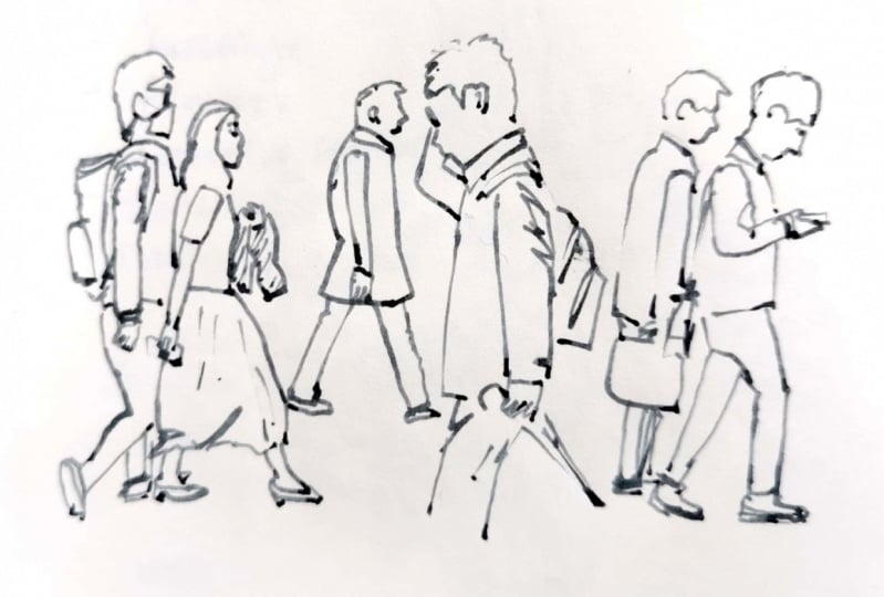 People sketching