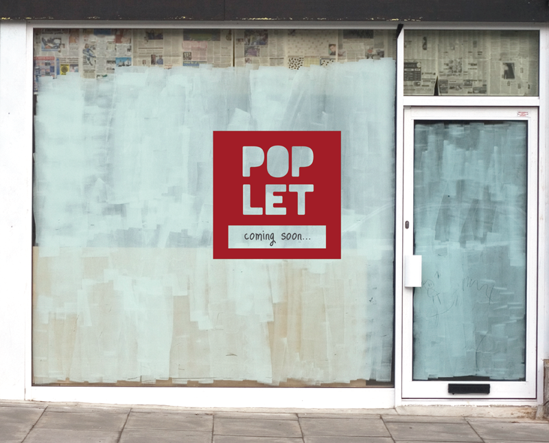 POPLET - a peer-to-peer platform where creative entrepreneurs find temporary commerical spaces for pop-up shops or events. - student project