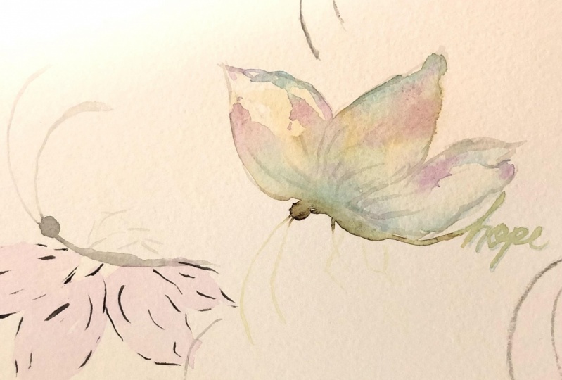 Wedge Brush Watercolor Butterfly