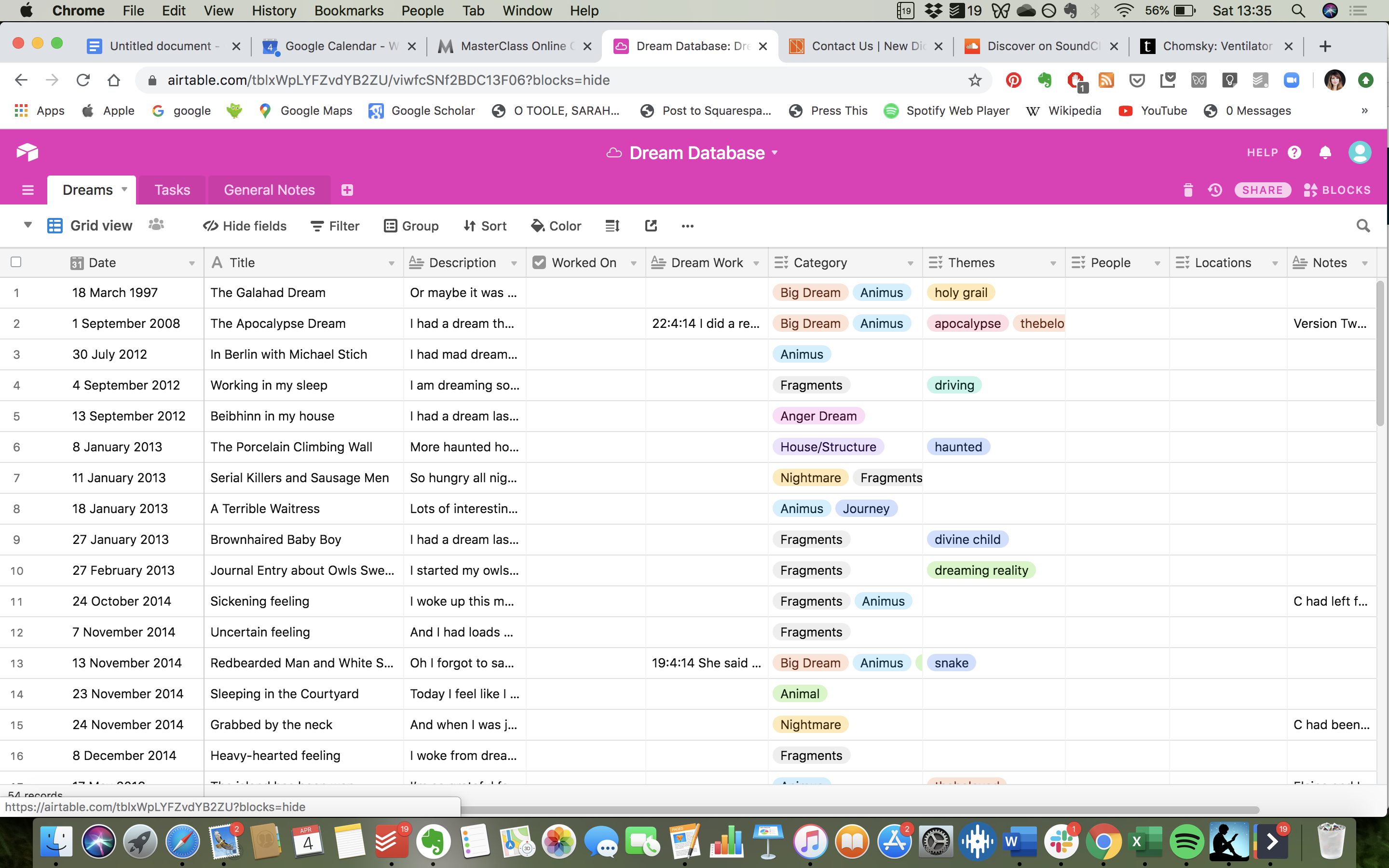 Dream Database - student project