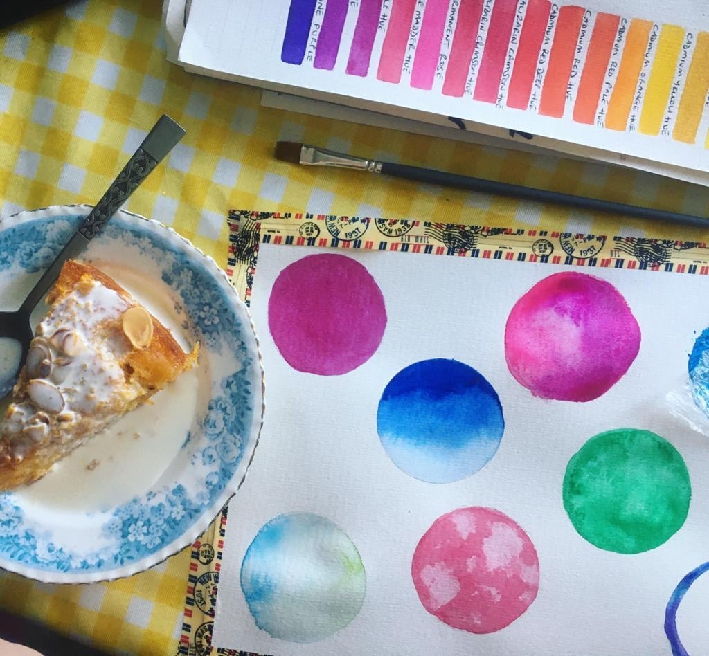 Beginners watercolour techniques sampler - student project