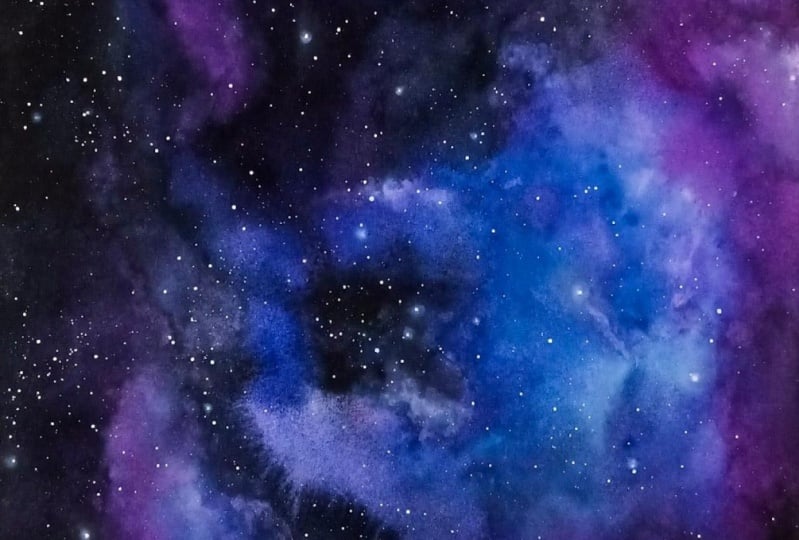 Watercolor galaxy painting!