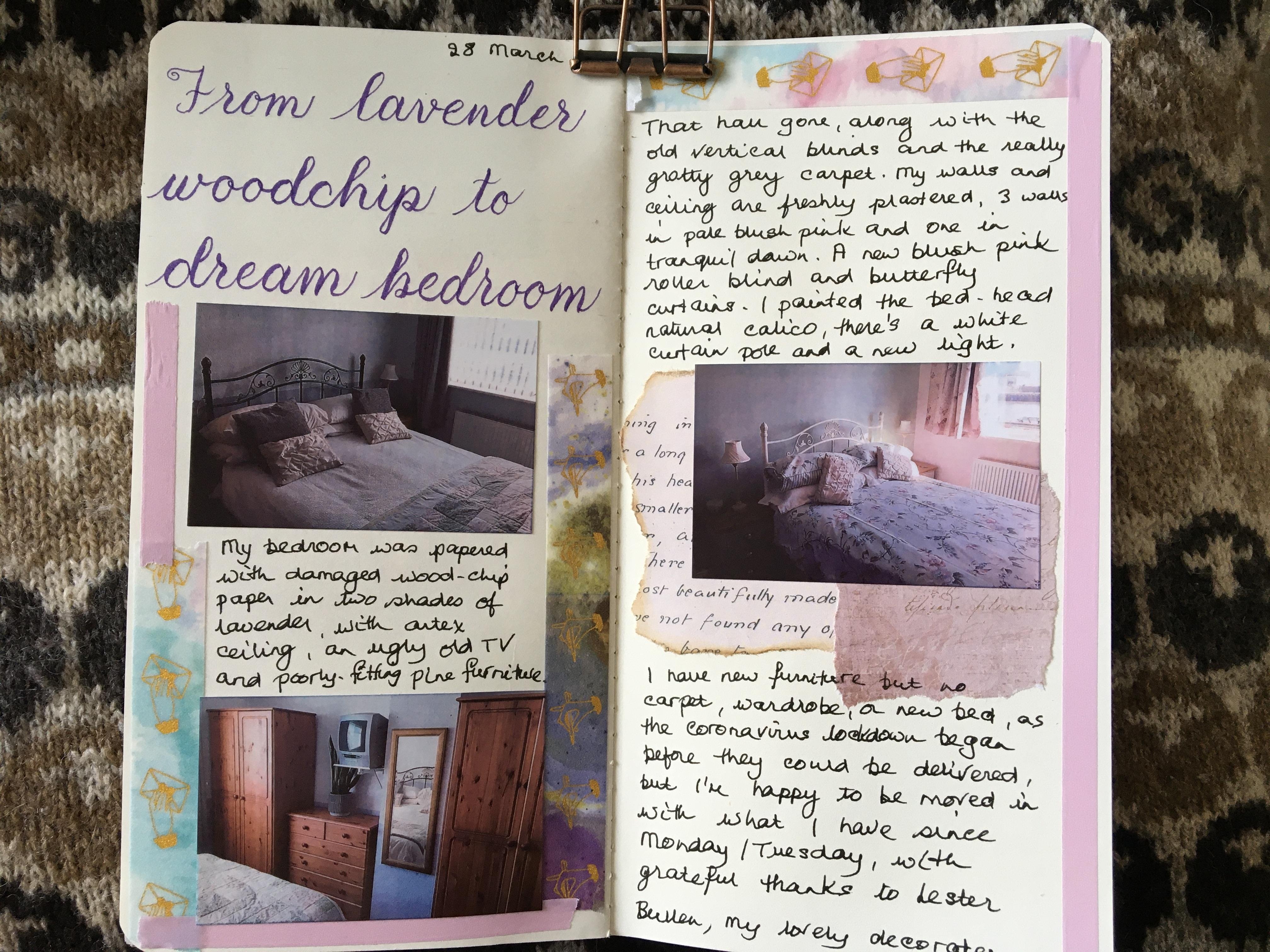 Bedroom restyle journal page - student project