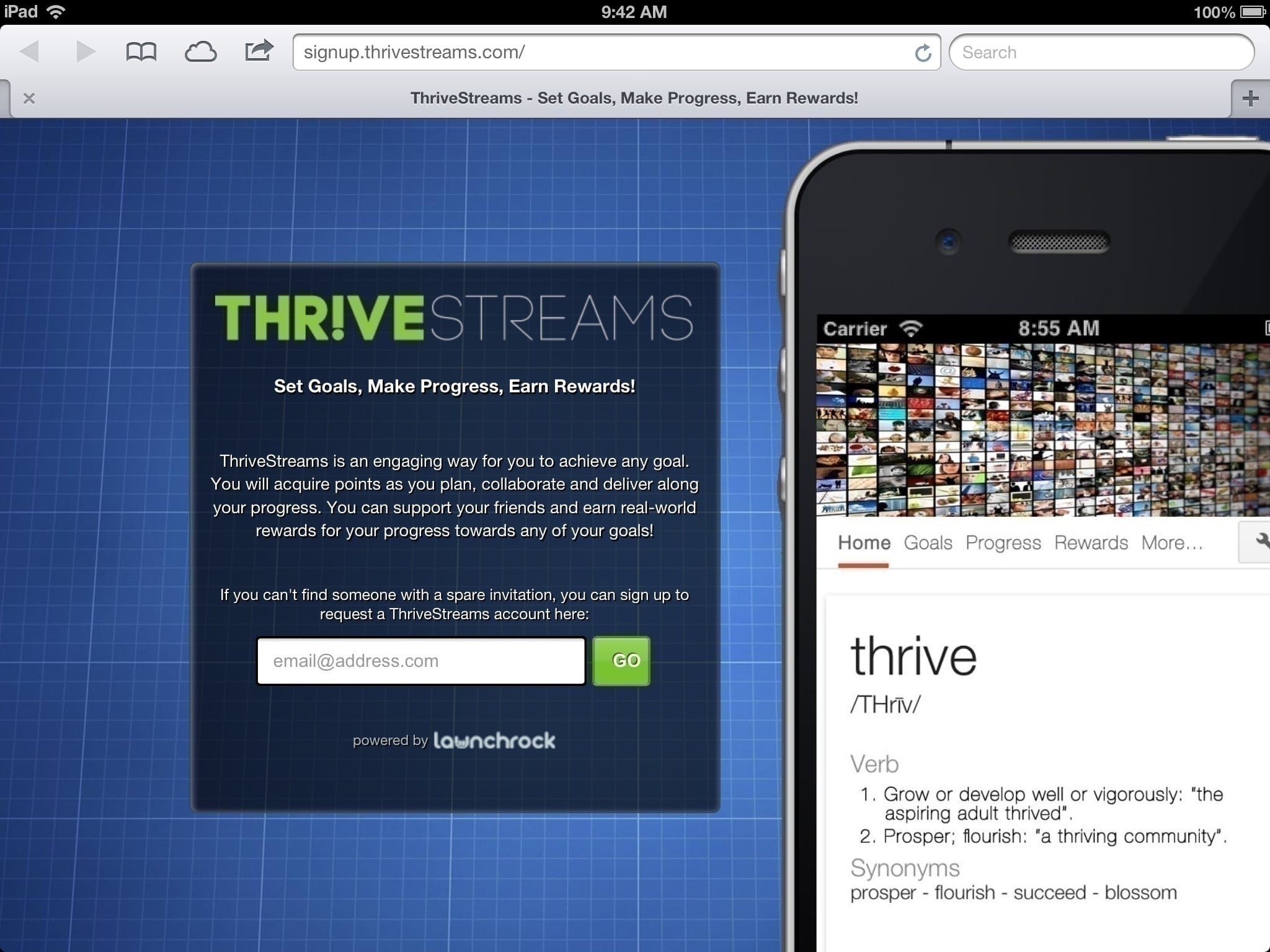 ThriveStreams - student project