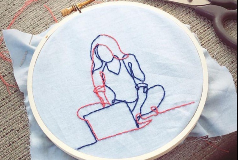Girl on Computer