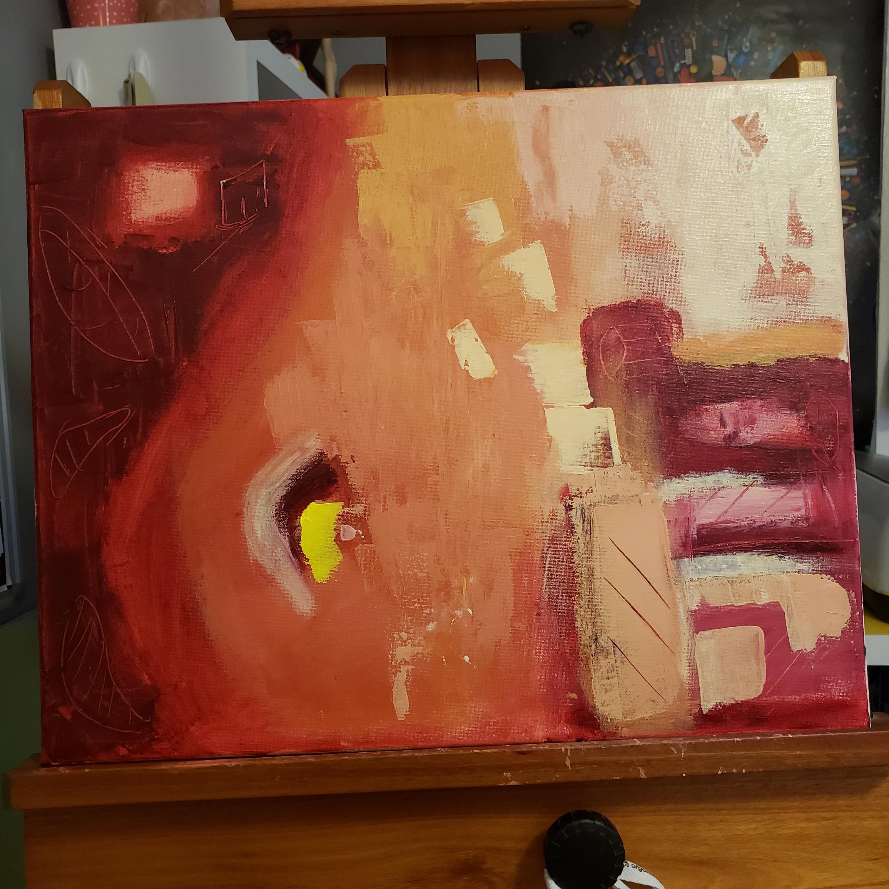 Abstract Rag & Knife painting by Lynn Q - student project