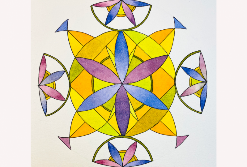 Flower Petal Mandala Variation With only secondary colors
