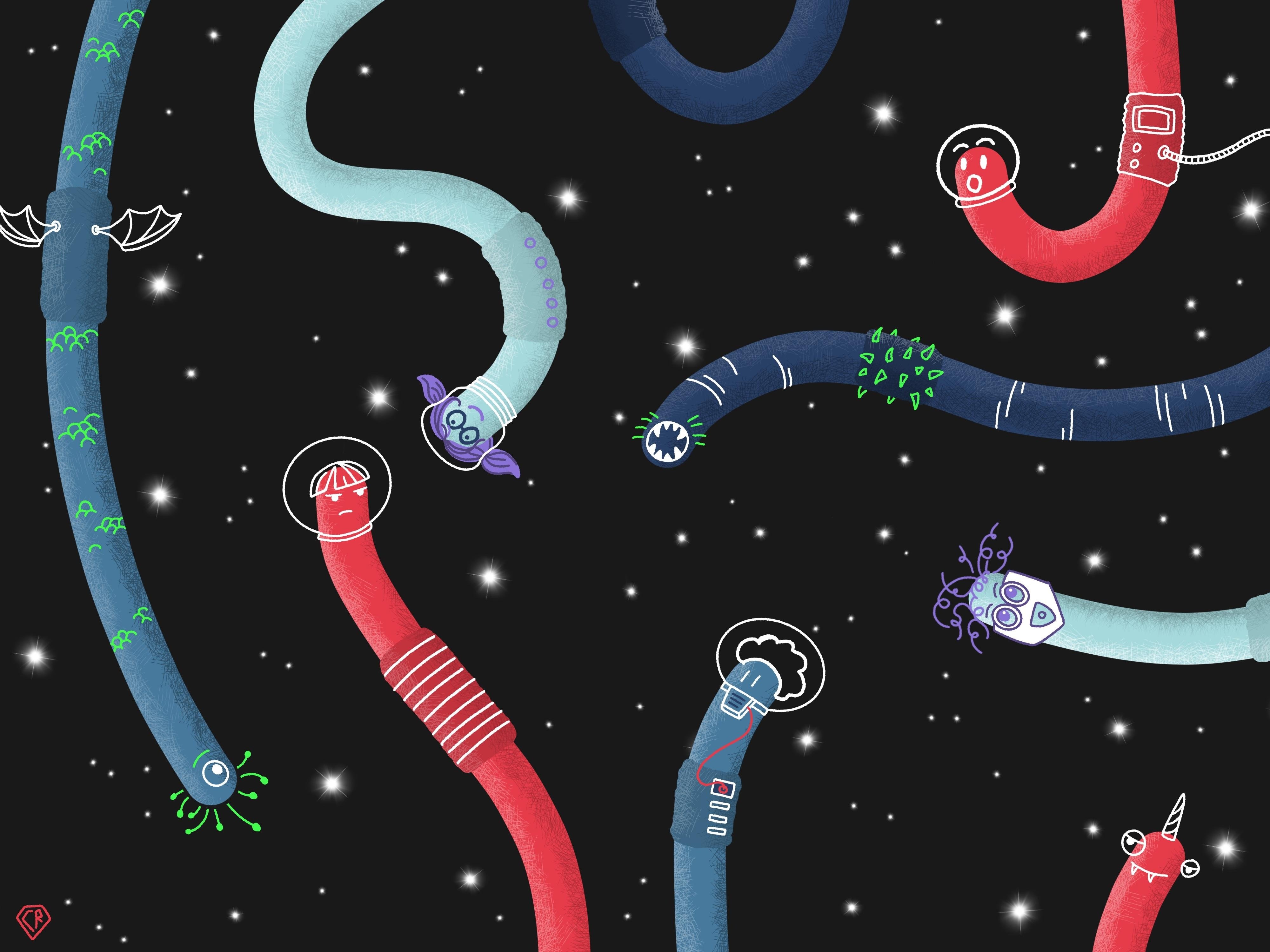 Space Wormies - student project