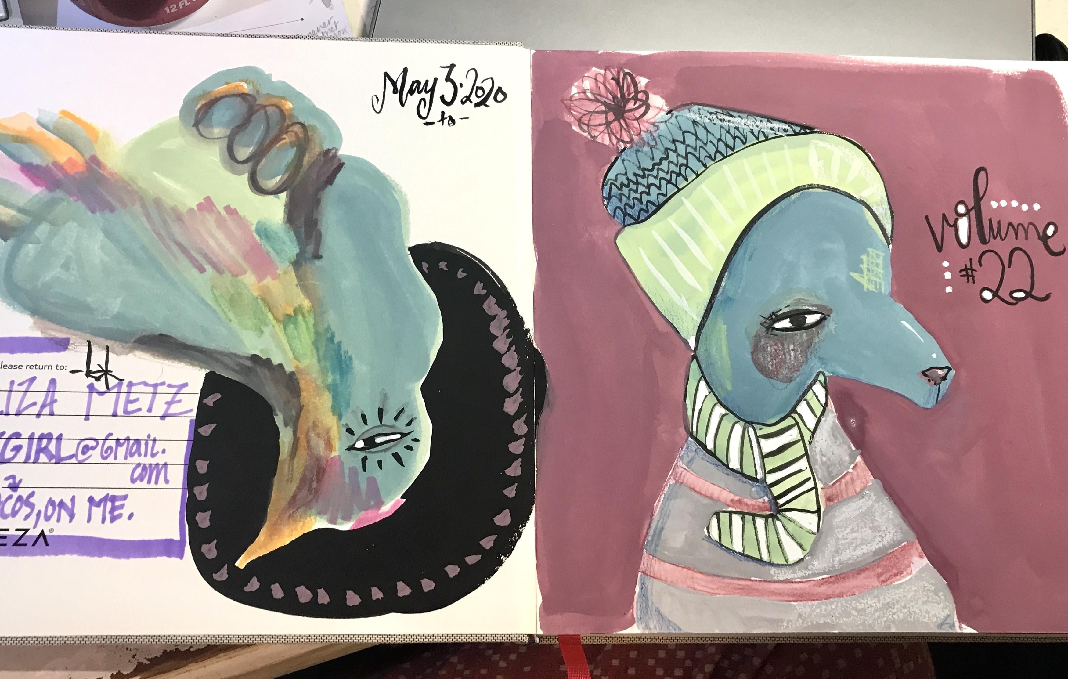 new sketchbook, blobby critters - student project