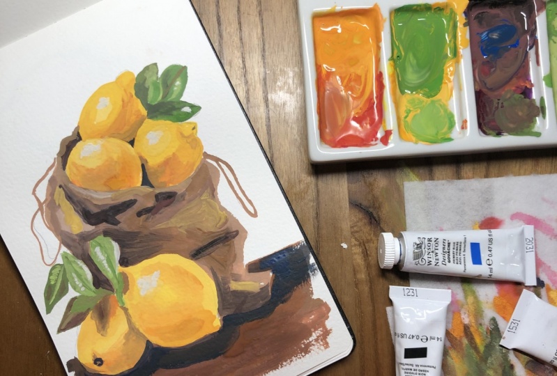 Gouache still life