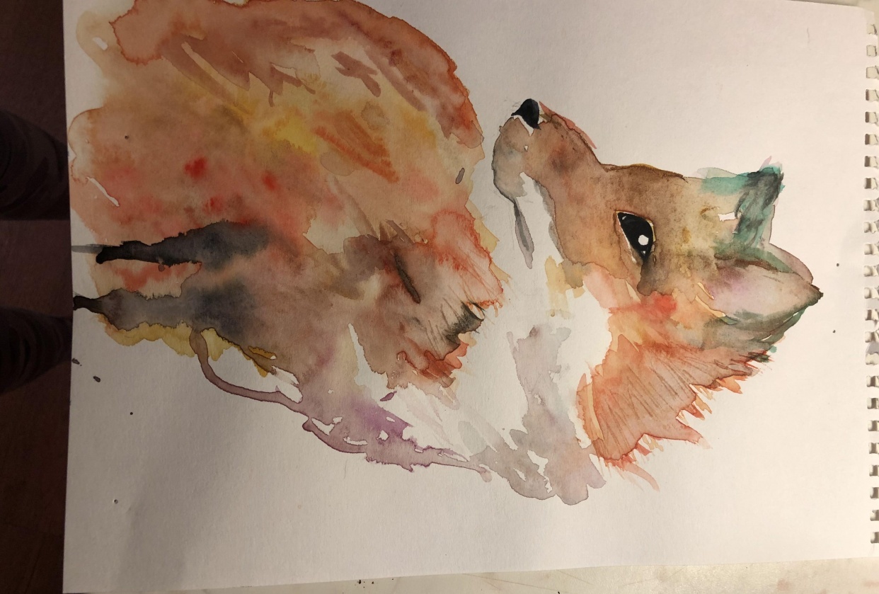 spontaneous watercolor - student project