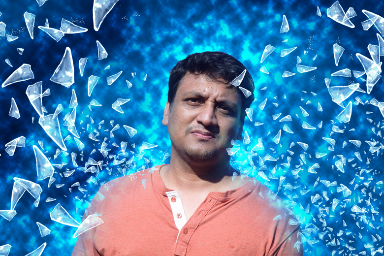 Glass Shatter effect on my Dad's picture - student project