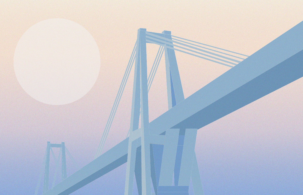Minimalistic gradient bridge - student project