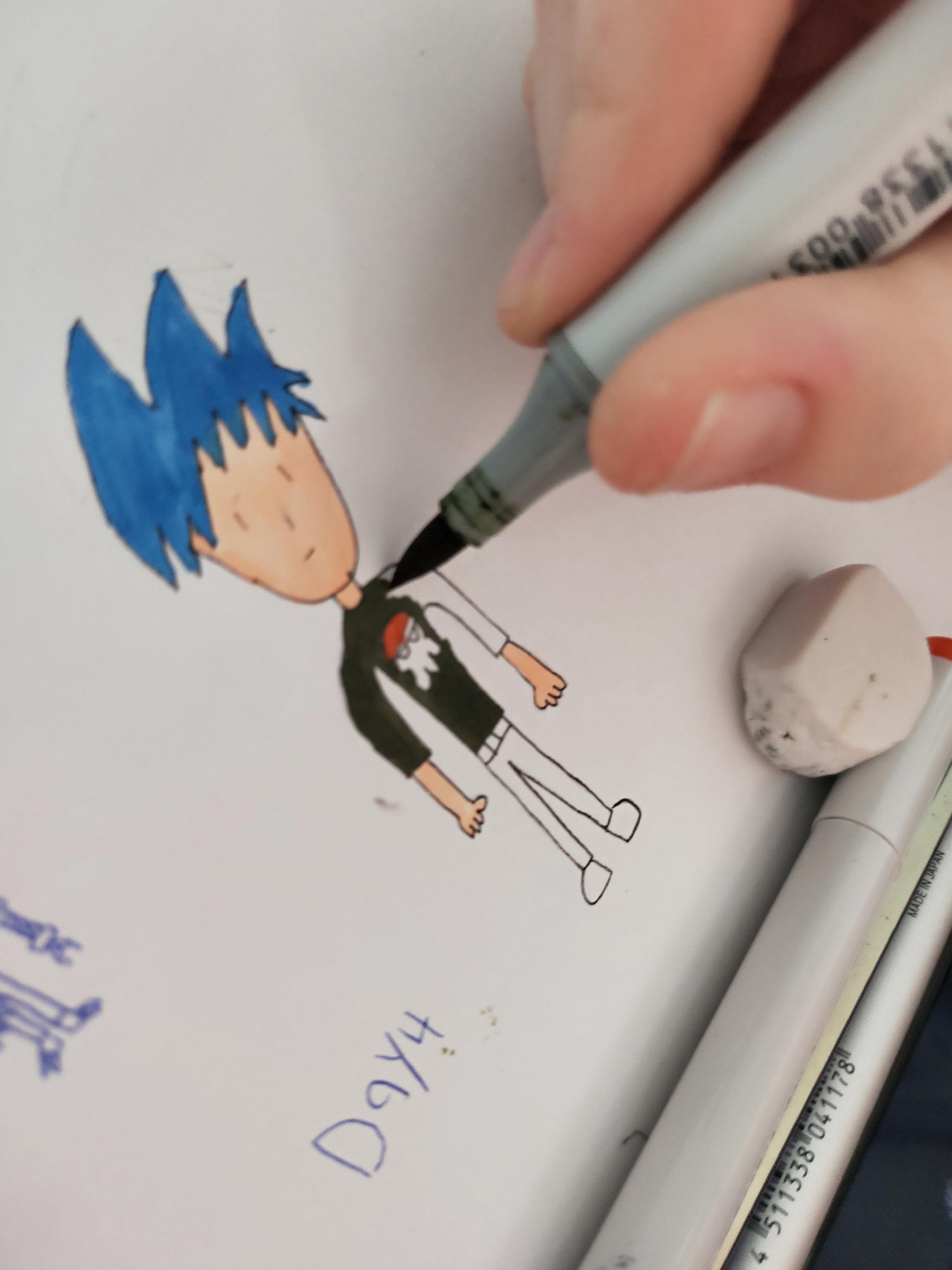 The Boy with Blue hair - student project