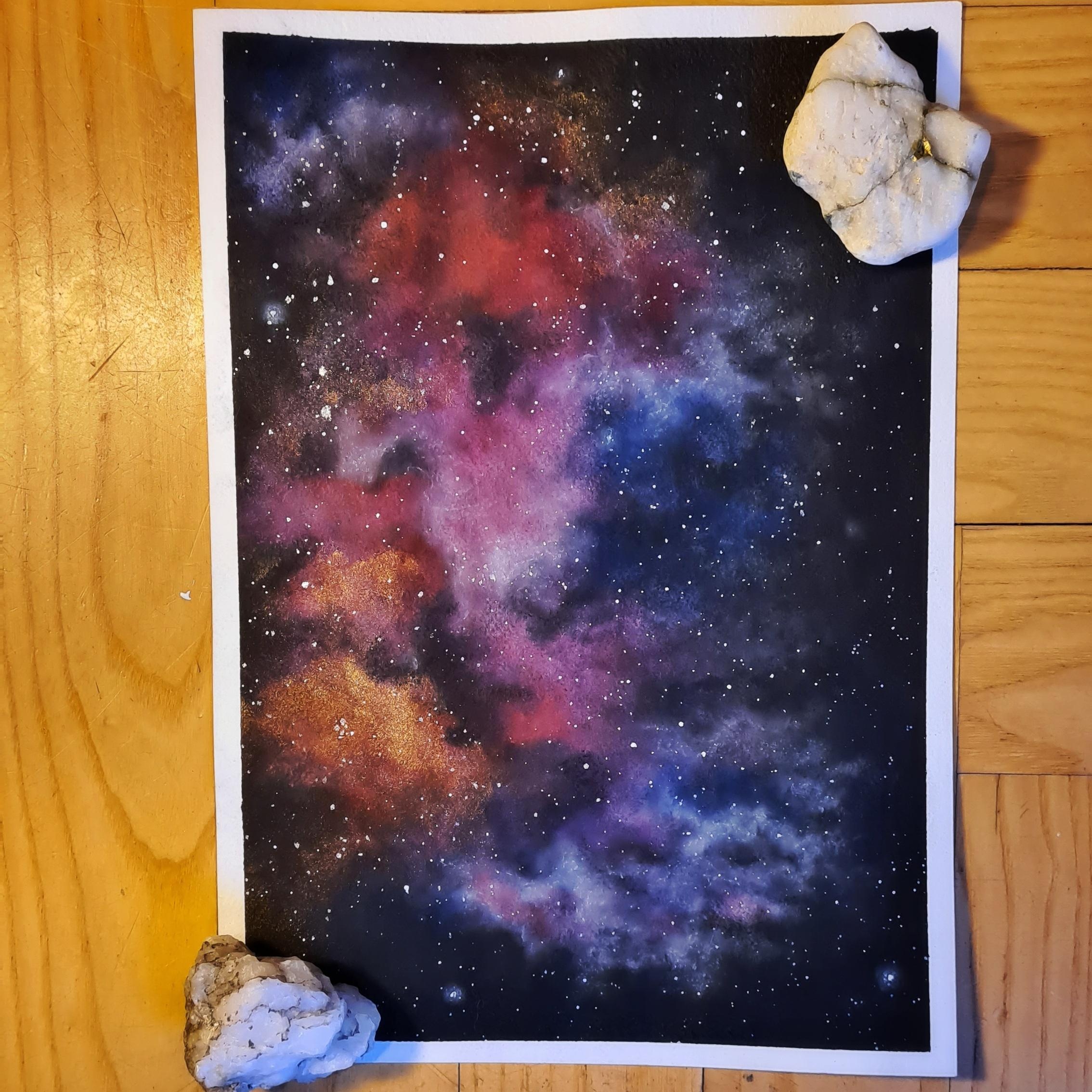 first attempt painting watercolor nebula